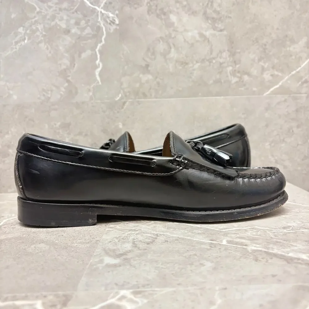 Bass Weejuns Loafers Layton Slip On Penny Tassel Black Leather Loafers 8 EEE